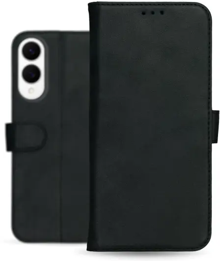 Rosso Deluxe Samsung Galaxy S25 Edge Hoesje Echt Leer Book Case Zwart afbeelding 11