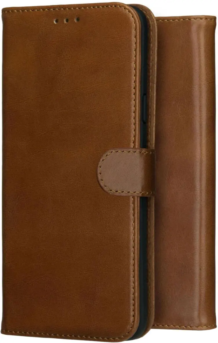 Rosso Deluxe Samsung Galaxy S25 Edge Hoesje Echt Leer Book Case Bruin afbeelding 12