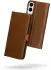 Rosso Deluxe Samsung Galaxy S25 Edge Hoesje Echt Leer Book Case Bruin afbeelding 2