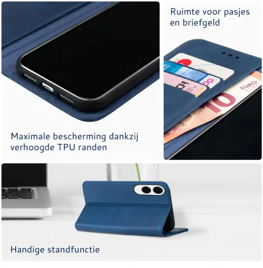 Rosso Element Samsung Galaxy S25 Edge Hoesje Book Case Wallet Blauw afbeelding 3