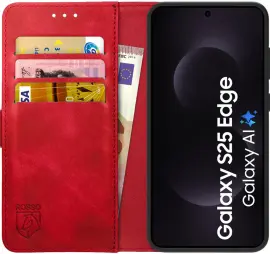 Rosso Element Samsung Galaxy S25 Edge Hoesje Book Case Wallet Rood afbeelding