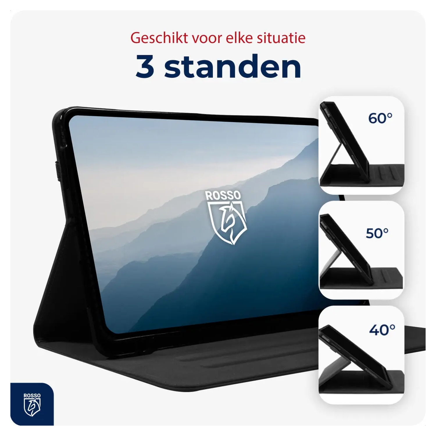 Rosso Deluxe Samsung Galaxy Tab S10 FE Plus Hoes Book Case Echt Leer Zwart afbeelding 3