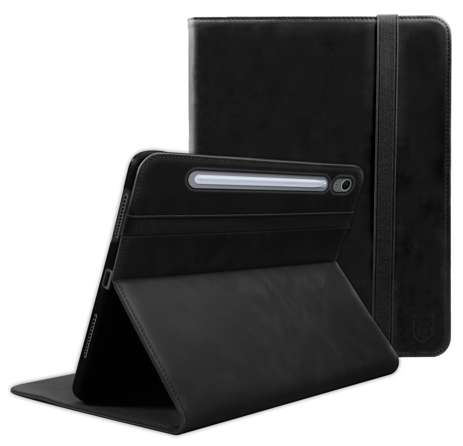 Rosso Deluxe Samsung Galaxy Tab S10 FE Plus Hoes Book Case Echt Leer Zwart afbeelding 1