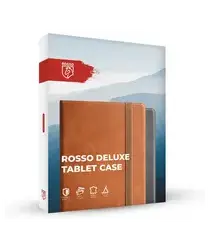 Rosso Deluxe Samsung Galaxy Tab S10 FE Plus Hoes Book Case Echt Leer Bruin afbeelding