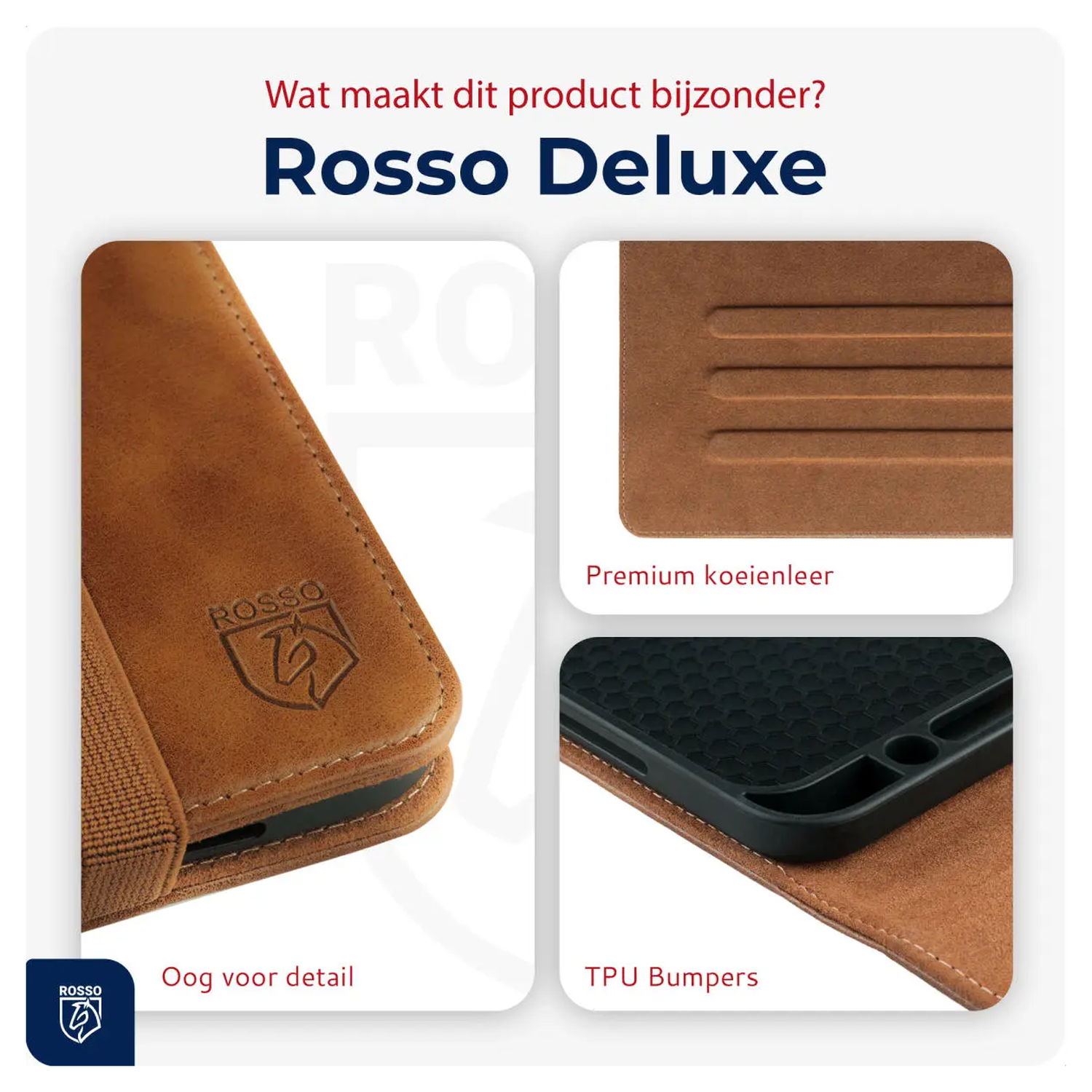 Rosso Deluxe Samsung Galaxy Tab S10 FE Plus Hoes Book Case Echt Leer Bruin afbeelding 4