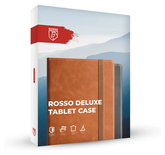 Rosso Deluxe Samsung Galaxy Tab S10 FE Plus Hoes Book Case Echt Leer Bruin afbeelding 1