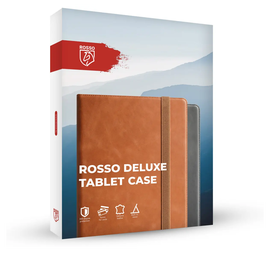 Rosso Deluxe Samsung Galaxy Tab S10 FE Plus Hoes Book Case Echt Leer Bruin afbeelding