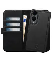 Rosso Elite Samsung Galaxy S25 Edge Hoesje met MagSafe Book Case Echt Leer Zwart afbeelding