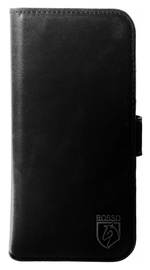 Rosso Elite Samsung Galaxy S25 Edge Hoesje met MagSafe Book Case Echt Leer Zwart afbeelding