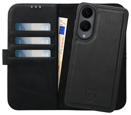 Rosso Elite Samsung Galaxy S25 Edge Hoesje met MagSafe Book Case Echt Leer Zwart afbeelding