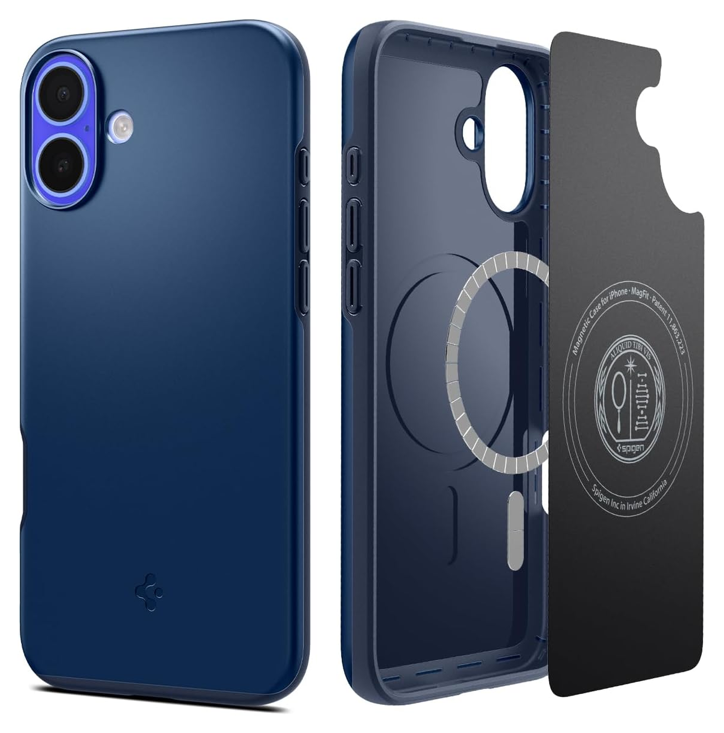 Spigen Thin Fit MagFit Apple iPhone 16 Plus Hoesje MagSafe Back Cover Blauw afbeelding 1