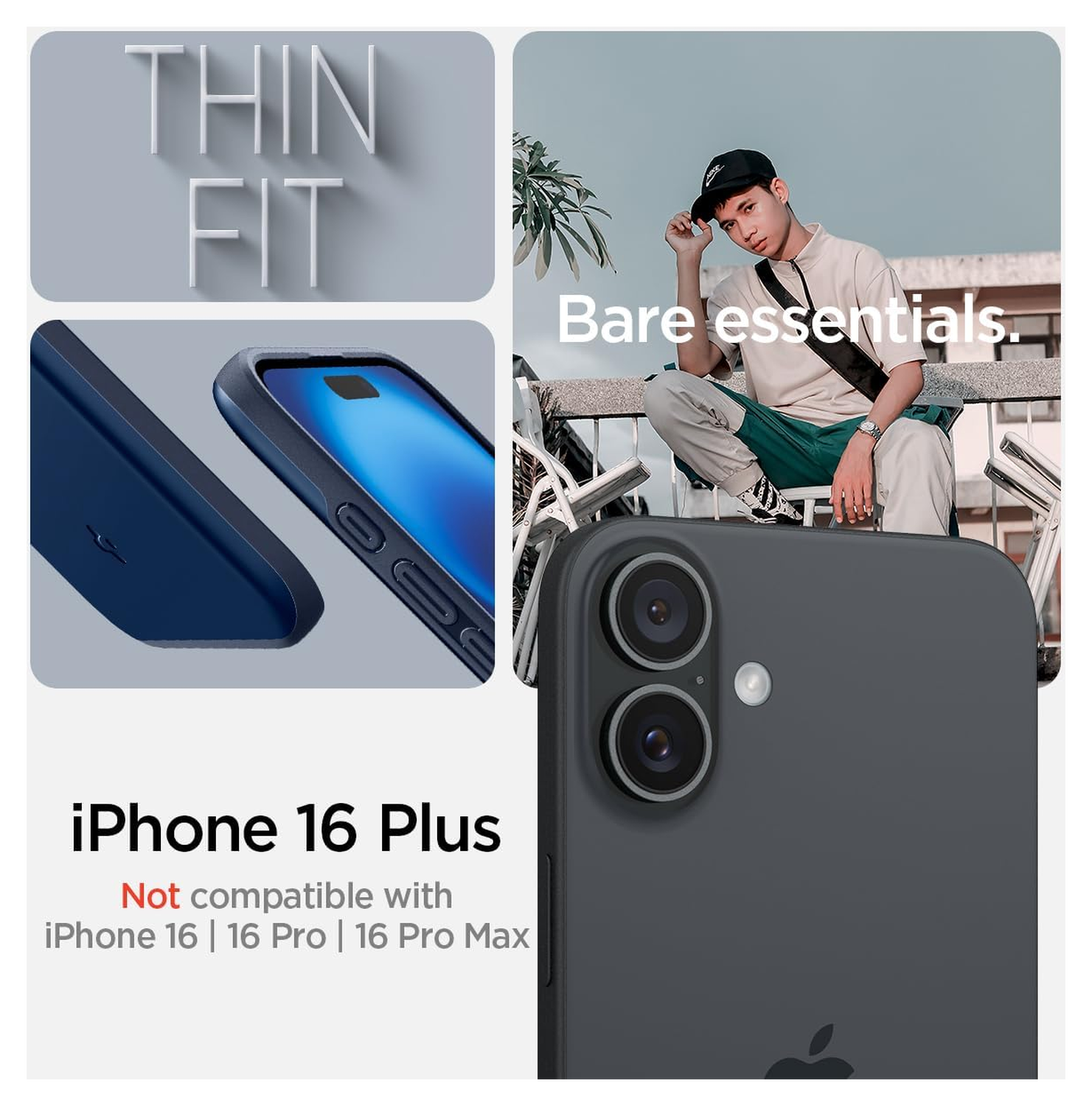 Spigen Thin Fit MagFit Apple iPhone 16 Plus Hoesje MagSafe Back Cover Blauw afbeelding 2