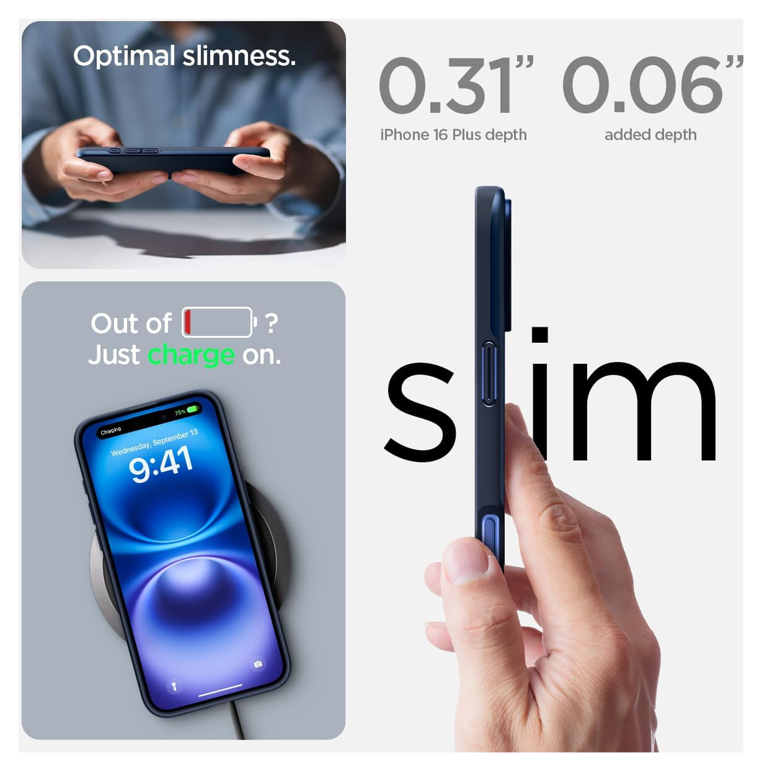 Spigen Thin Fit MagFit Apple iPhone 16 Plus Hoesje MagSafe Back Cover Blauw afbeelding 7