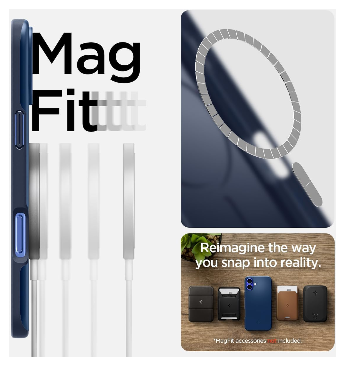 Spigen Thin Fit MagFit Apple iPhone 16 Plus Hoesje MagSafe Back Cover Blauw afbeelding 8