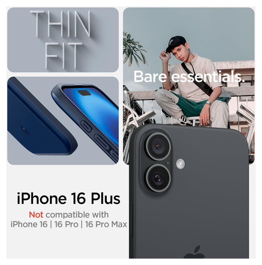 Spigen Thin Fit MagFit Apple iPhone 16 Plus Hoesje MagSafe Back Cover Blauw afbeelding 2