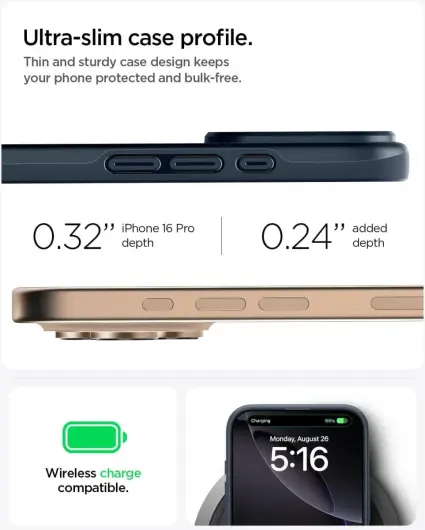 Spigen Thin Fit MagFit Apple iPhone 16 Pro Hoesje MagSafe Back Cover Metal Slate afbeelding 4