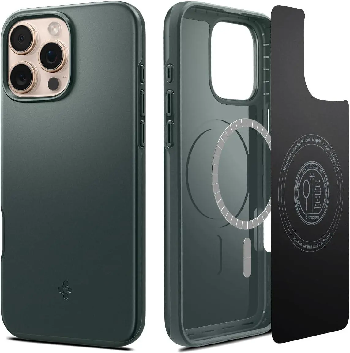 Spigen Thin Fit MagFit Apple iPhone 16 Pro Hoesje MagSafe Back Cover Groen afbeelding 1