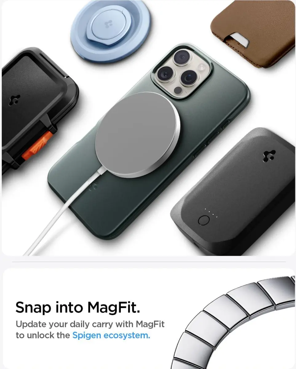 Spigen Thin Fit MagFit Apple iPhone 16 Pro Hoesje MagSafe Back Cover Groen afbeelding 6