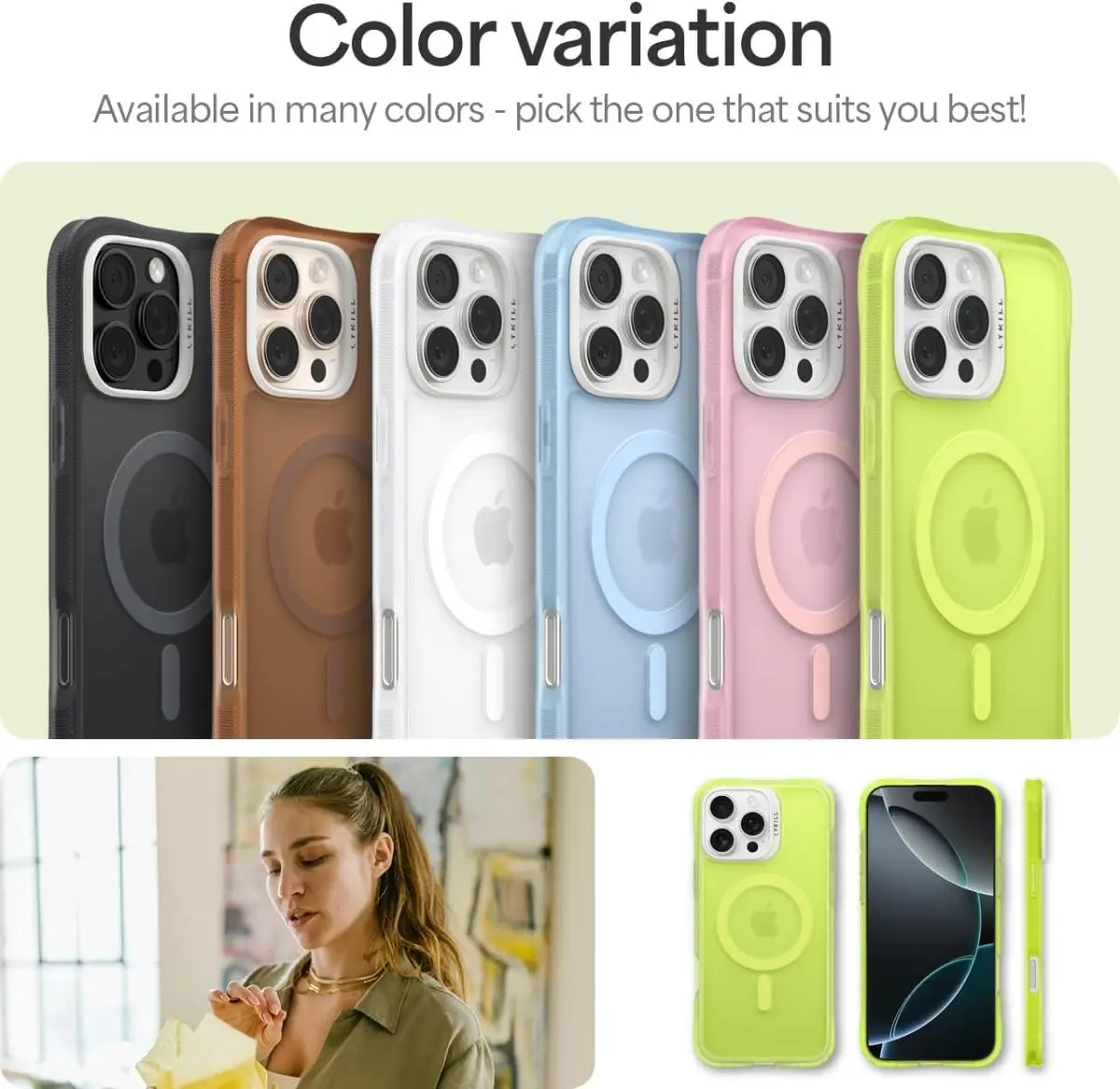 Spigen Cyrill Ultra Sheer Apple iPhone 16 Pro Max Hoesje met MagSafe Groen afbeelding 7