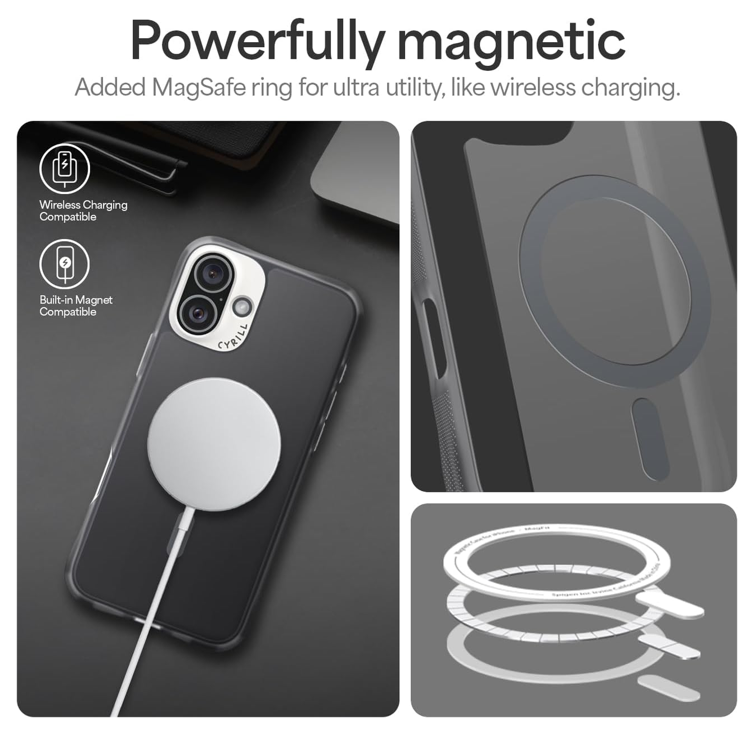 Spigen Cyrill Ultra Sheer Mag Apple iPhone 16 Plus Hoesje MagSafe Grijs afbeelding 5