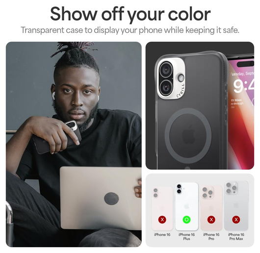 Spigen Cyrill Ultra Sheer Mag Apple iPhone 16 Plus Hoesje MagSafe Grijs afbeelding 7