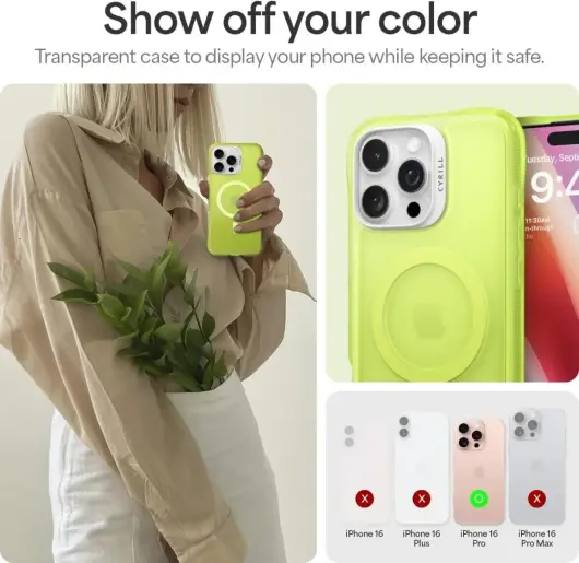Spigen Cyrill Ultra Sheer Apple iPhone 16 Pro Hoesje met MagSafe Groen afbeelding 3