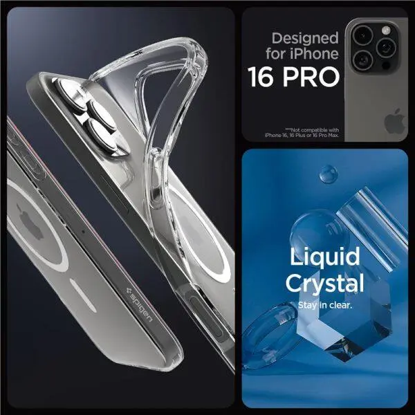 Spigen Crystal Flex MagFit iPhone 16 Pro Hoesje MagSafe Transparant afbeelding 12