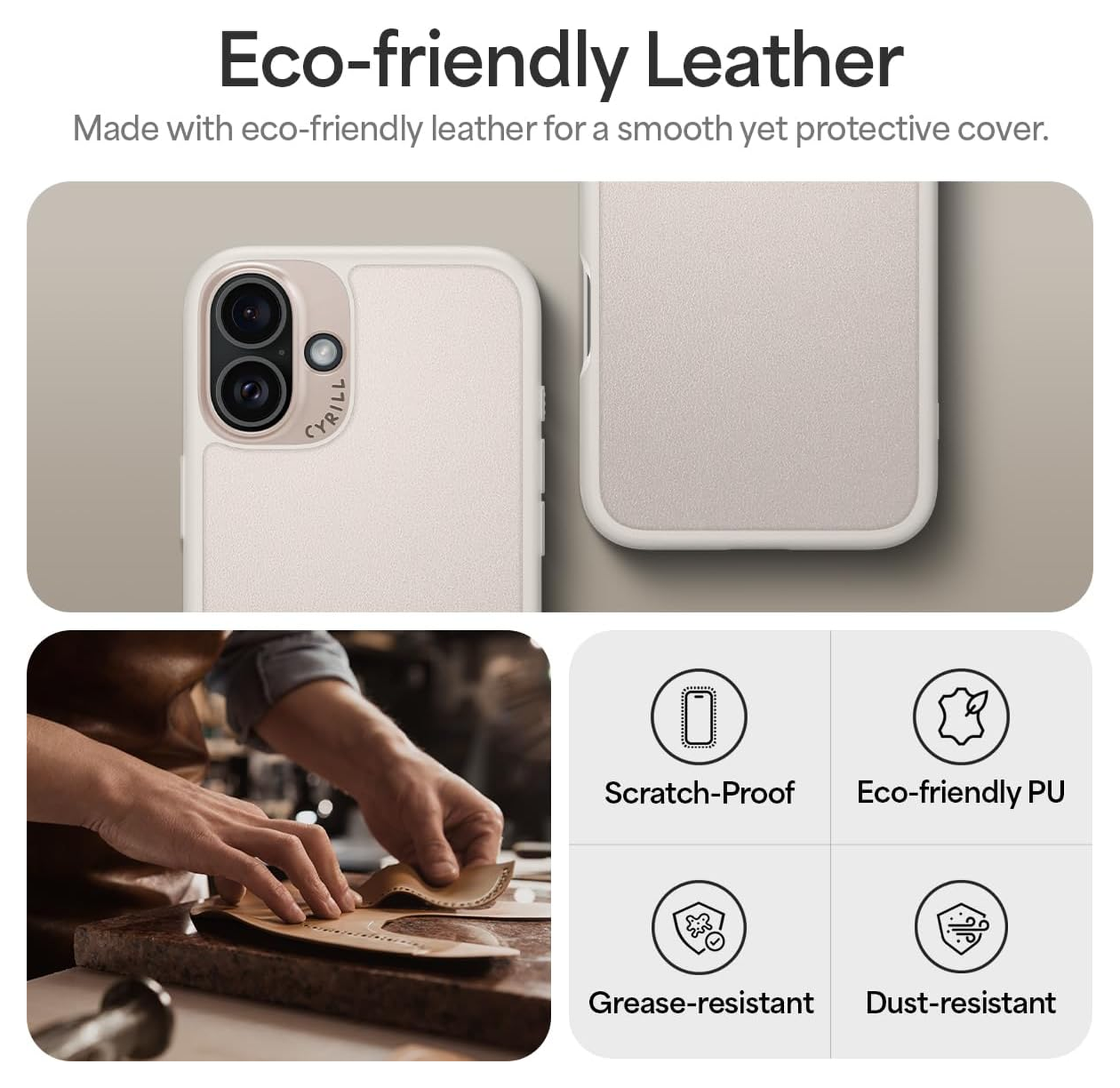 Spigen Cyrill Kajuk Mag Apple iPhone 16 Plus Hoesje MagSafe Back Cover Cream afbeelding 5