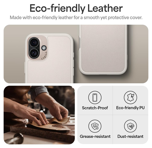 Spigen Cyrill Kajuk Mag Apple iPhone 16 Plus Hoesje MagSafe Back Cover Cream afbeelding 5