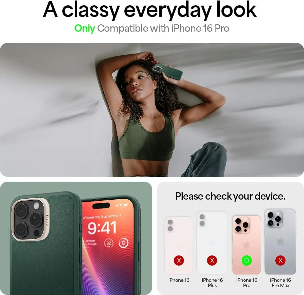 Spigen Cyrill Kajuk Mag Apple iPhone 16 Pro Hoesje MagSafe Back Cover Groen afbeelding 2
