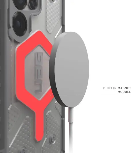 UAG Pathfinder Clear Samsung Galaxy S25 Ultra Hoesje Qi2 Magnet met Koord Rood afbeelding 9