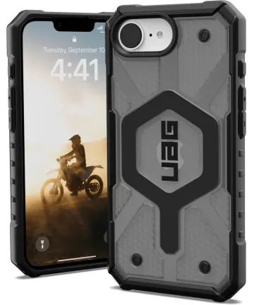 UAG Pathfinder Clear Apple iPhone 16e Hoesje MagSafe Back Cover Ash Hoesjes