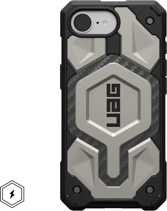 UAG Monarch Pro Apple iPhone 16e Hoesje MagSafe Back Cover Titanium afbeelding 2