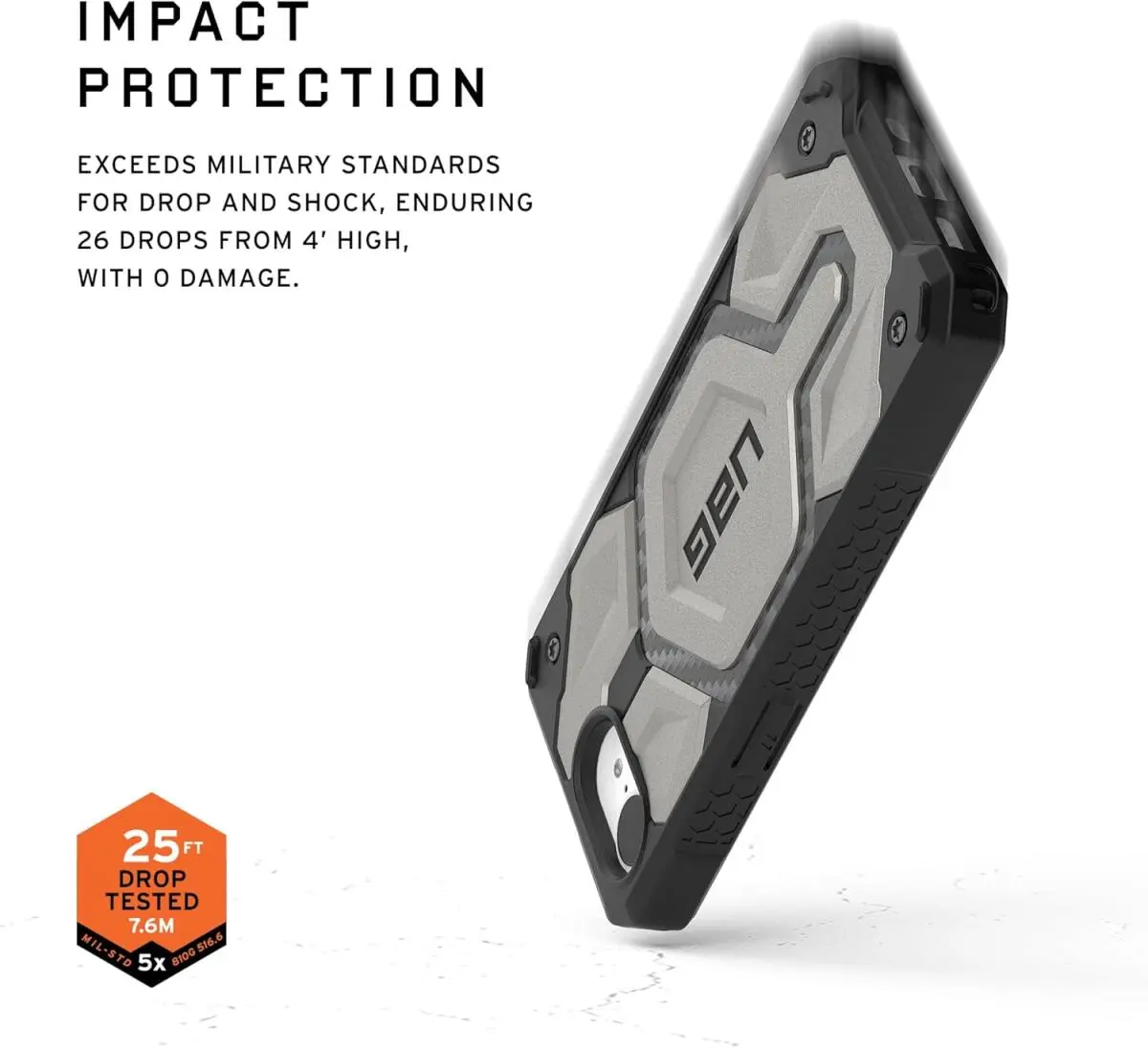 UAG Monarch Pro Apple iPhone 16e Hoesje MagSafe Back Cover Titanium afbeelding 9