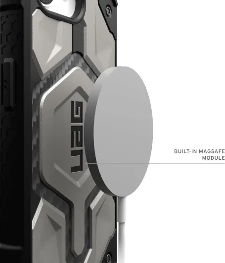 UAG Monarch Pro Apple iPhone 16e Hoesje MagSafe Back Cover Titanium afbeelding 8