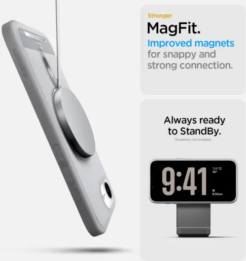 Spigen Ultra Hybrid MagFit Apple iPhone 16e Hoesje MagSafe Classic Zilver afbeelding 6