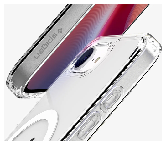 Spigen Ultra Hybrid MagFit iPhone 16e Hoesje MagSafe Transparant Wit afbeelding 9