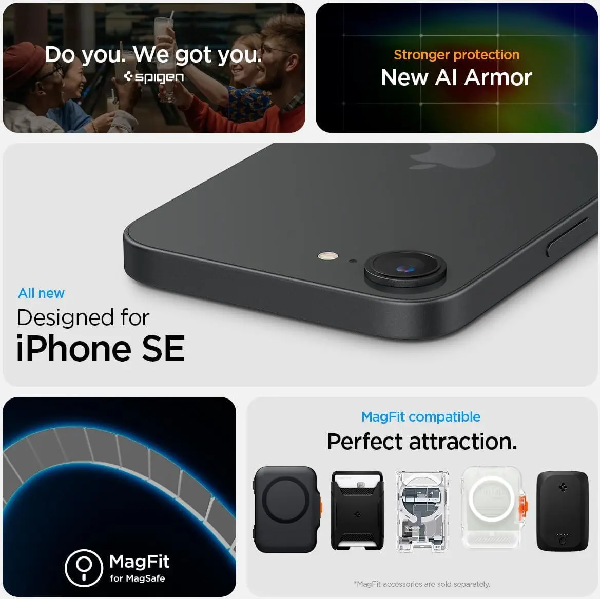 Spigen Tough Armor iPhone 16e Hoesje MagSafe Back Cover Frosted Zwart afbeelding 6