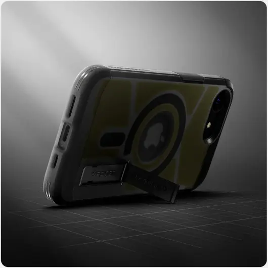 Spigen Tough Armor iPhone 16e Hoesje MagSafe Back Cover Frosted Zwart afbeelding 7