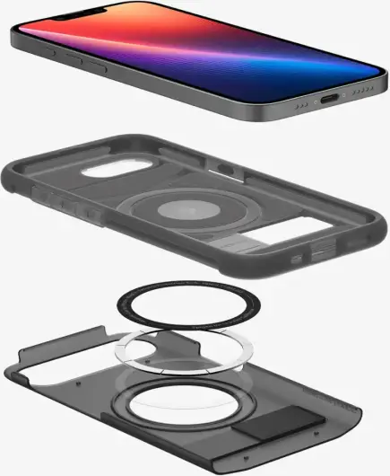 Spigen Slim Armor MagFit Apple iPhone 16e Hoesje MagSafe Gunmetal afbeelding 5