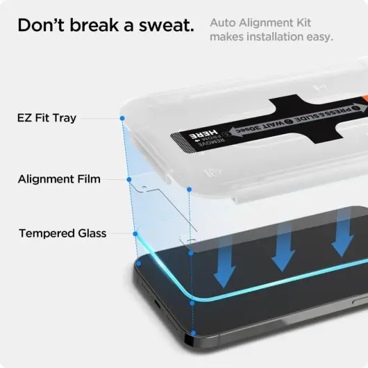 Spigen EZ Fit Glas.tR iPhone 16e/14/13/13 Pro HD Sensor Open afbeelding 3