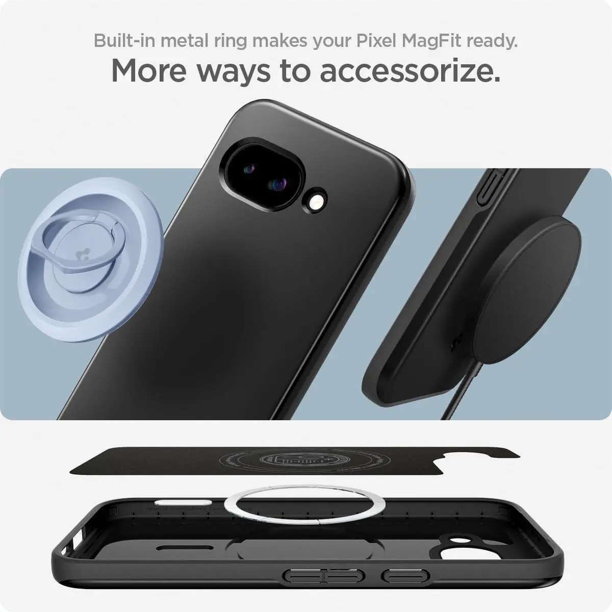 Spigen Thin Fit MagFit Google Pixel 9a Hoesje MagSafe Back Cover Zwart afbeelding 3