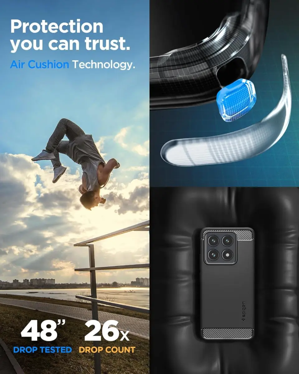 Spigen Rugged Armor Xiaomi 14T Pro Hoesje Back Cover Zwart afbeelding 3