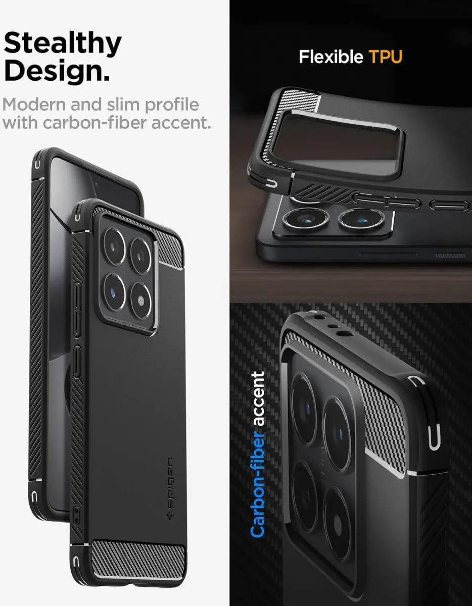 Spigen Rugged Armor Xiaomi 14T Pro Hoesje Back Cover Zwart afbeelding 7