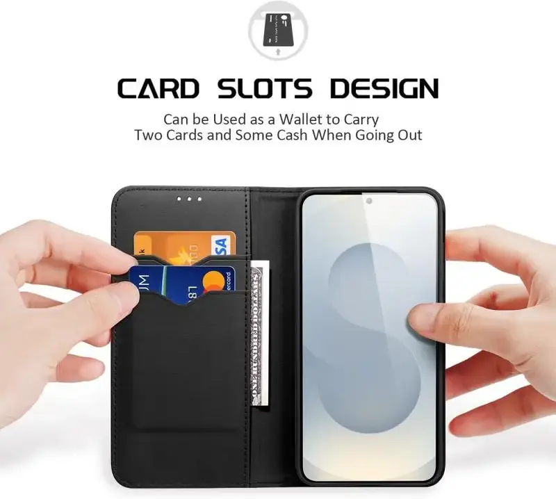 Dux Ducis Hivo Samsung Galaxy S25 Edge Hoesje RFID Book Case Zwart afbeelding 2