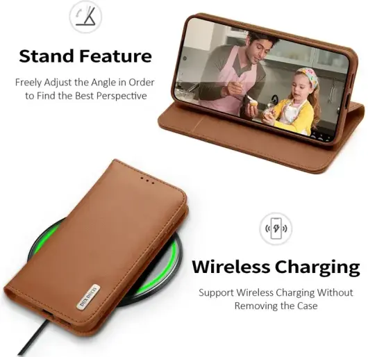 Dux Ducis Hivo Samsung Galaxy S25 Edge Hoesje RFID Book Case Bruin afbeelding 5