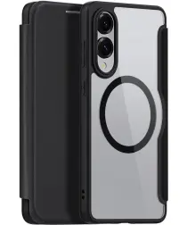 Dux Ducis Skin X Pro Samsung Galaxy S25 Edge Hoesje MagSafe Book Case Zwart afbeelding