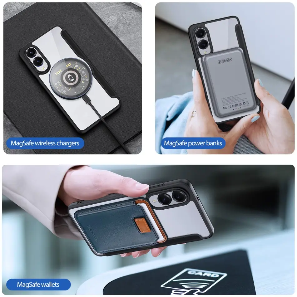 Dux Ducis Skin X Pro Samsung Galaxy S25 Edge Hoesje MagSafe Book Case Zwart afbeelding 4