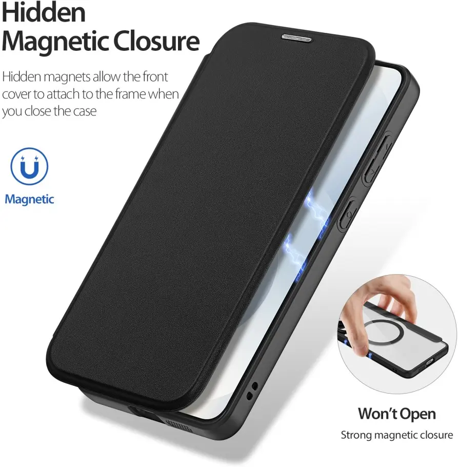 Dux Ducis Skin X Pro Samsung Galaxy S25 Edge Hoesje MagSafe Book Case Zwart afbeelding 5