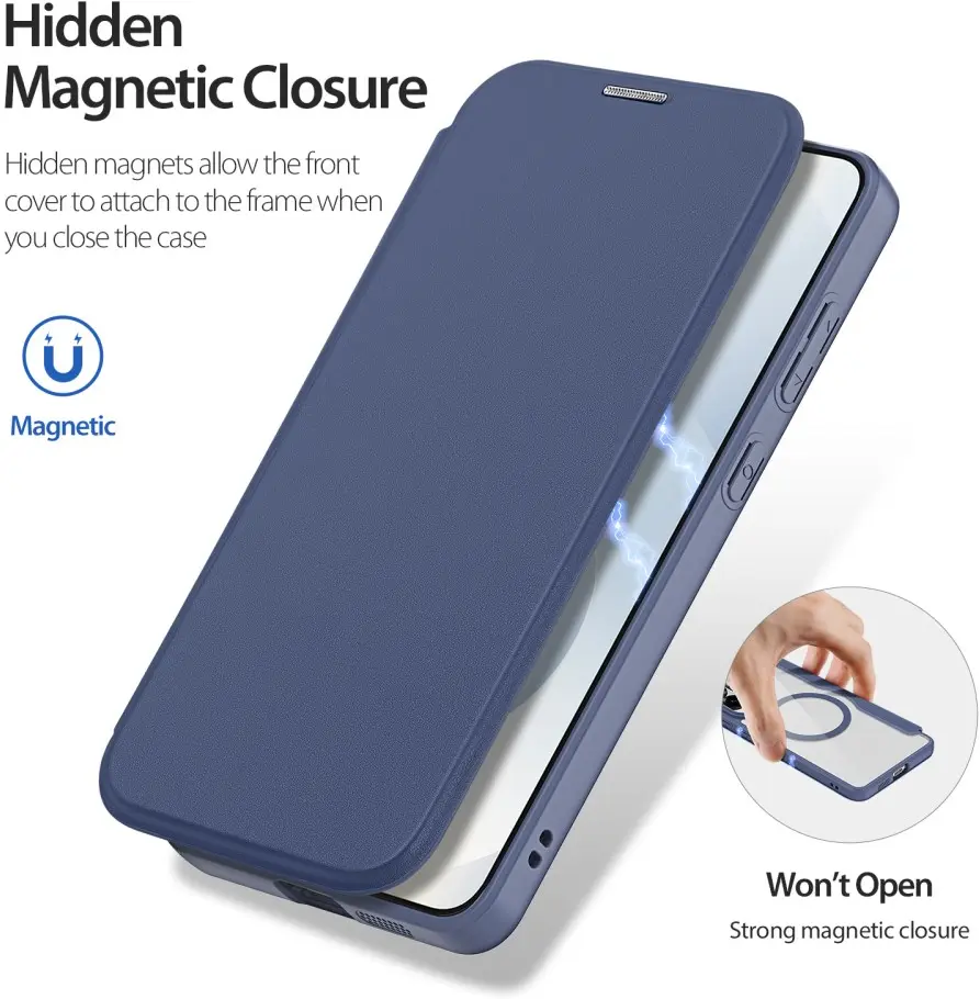 Dux Ducis Skin X Pro Samsung Galaxy S25 Edge Hoesje MagSafe Book Case Blauw afbeelding 5